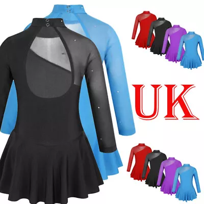 UK Freebily Girls Roller Ice Skating Dress Kids Ballet Gym Leotard Skirt Costume • £15.32