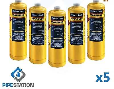 5x Yellow MAPP / MAP+ Pro Gas Cylinder 453g Disposable Bottle NEXT DAY DELIVERY • £47.99