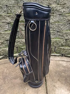 MINTY VINTAGE BLACK VINYL WILSON STAFF Professional Only GOLF CART BAG -YOWZA!!! • $49.99