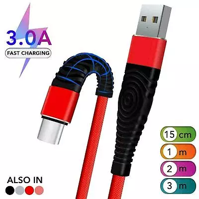 USB A To USB C Charger Cable Data Lead For Samsung Galaxy A15 / A15 5G / A25 5G • £2.29