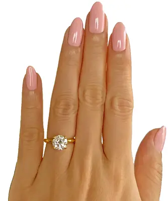 Diamond Ring AGI Certified F VS2 Round 2CT Solitaire Lab Created 14K Yellow Gold • $2249.99