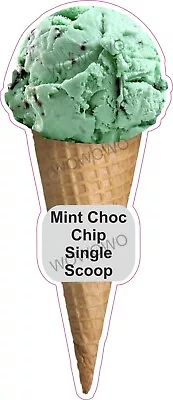 Ice Cream Van Sticker Mint Choc Chip Single Scoop Cone Waffle Trailer Decals • £3.95
