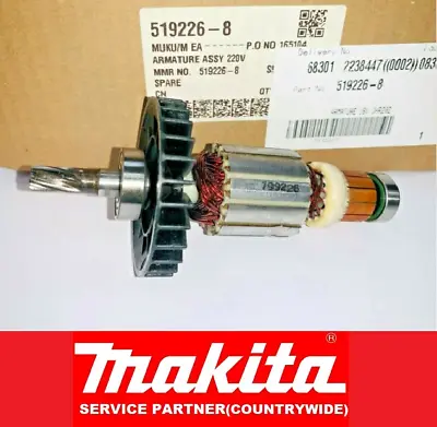 GENUINE MAKITA ARMATURE 519226-8 For 18v BHR202 BHR212 BHR241 DHR202 DHR241 • £35.86