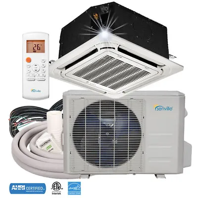 9000 BTU Ductless Mini Split Air Conditioner - Ceiling Cassette Heat Pump • $1099.99