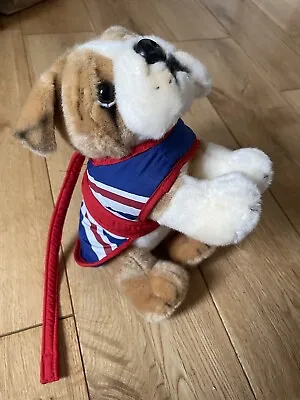 *NEW* Keel Toys 30cm British Bulldog With Jacket & Lead BNWT • £14.95