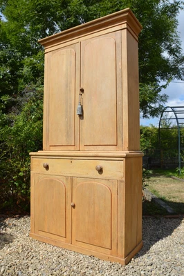 £790 • Buy A Lovely Rustic Pine Victorian Antique Linen Press / Pantry / Larder Cupboard 