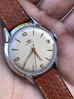 Vintage Marvin Mens Dress Watch Swiss Made Cal. 560 Oversized 37mm Nice Patina! • £249