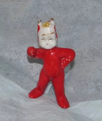 Vintage Porcelain Figurine RED DEVIL Standing Hand On Hip 3¼   LEFTON Japan • $14.95