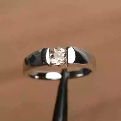 2Ct Round Morganite Lab-Created Women's Engagement Ring 14K White Gold Plated • $137.49