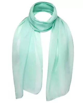 Premium Plain Chiffon Neck Scarf Lightweight Sheer Wrap Shawl Wedding Party • £5.99