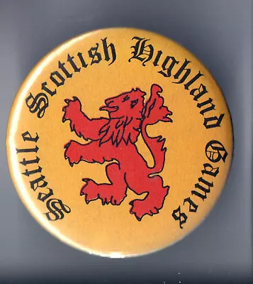 Vintage Seattle SCOTTISH Highland GAMES Pinback DANCING BAGPIPES Piping SCOTLAND • $13.06