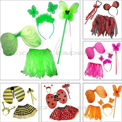 £6.47 • Buy Girls Fairy Costume Wings And Wand Fairy Outfit Bumble Bee Ladybird Fancy Dress