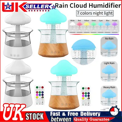 Mushroom Rain Air Humidifier Raining Sound LED RGB Light Night Light Diffuser UK • £32.99