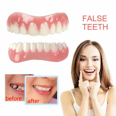 Smile Snap On False Teeth Upper & Lower Dental Veneers Dentures Tooth Cover • $12.89