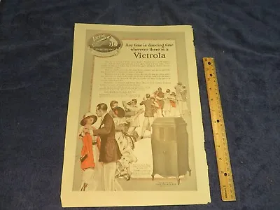 Victor Phonograph Magazine Ad - Color - 11 X17  -  Dancing Time • $7.50