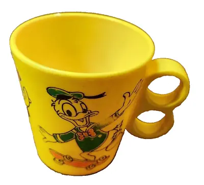 Walt Disney Productions Eagle Donald Duck Mickey Minnie Mouse Plastic MUG 1960s • $8.69