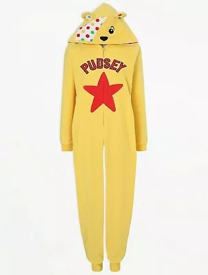 £30 • Buy Adult Children In Need Pudsey Bear Fleece Yellow All In One Zip Front MEDIUM