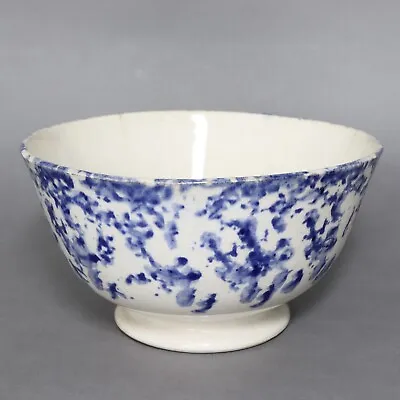 £120 • Buy An Antique 19th Century Blue Spongeware Pottery Bowl, 16.5cm Diameter.
