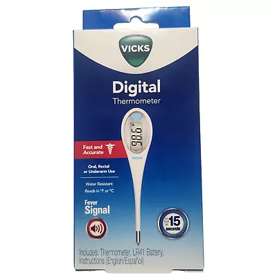 Vicks ComfortFlex Digital Thermometer Color Coded Fever Signal • $14.99