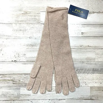 Polo Ralph Lauren Women’s Wool Cashmere Gloves Knit Beige One Size NWT • $39