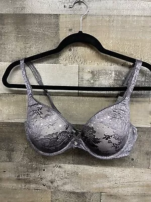 Victoria's Secret Gray With Sequin Bra 36D  RN 70817 • $14.98