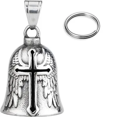 Motorcycle Biker Bell Hanger Angel Wing Cross Biker Luck Gremlin Ride For Mens • $9.99