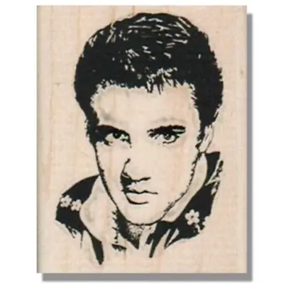 Mounted Rubber Stamp ELVIS PRESLEY Elvis The King Music Sing Flower Shirt • $10.25