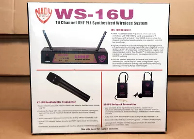 NADY WS-16U 16 Channel UHF Wireless Microphone System EXCELLENT COND Open Box! • $69.99