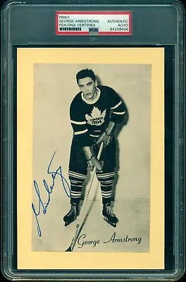 1944-63 BEEHIVE George Armstrong Autograph Maple Leafs Photo PSA/DNA  Authentic • $259