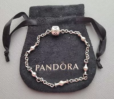 $45 • Buy Authentic Pandora Silver Clip Charm Bracelet RETIRED 20cm EUC