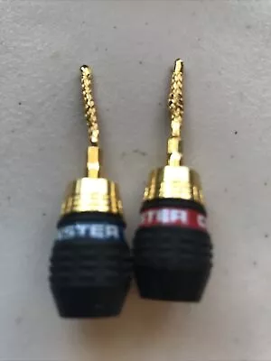Monster Cable Quick Lock Gold Plated Banana Plugs Pin Tips Speaker Connectors • $9.95