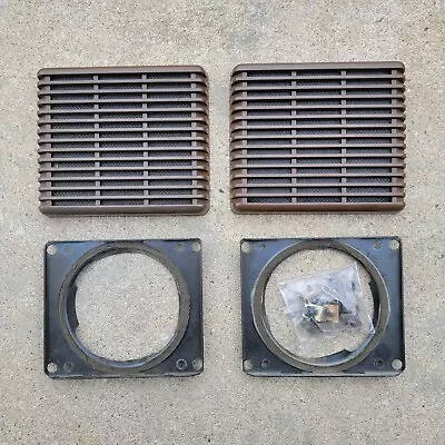 Volvo 240 Original Brown Speaker Grills W/ Brackets Pair Set Grill 242 244 245 • $60