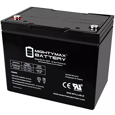Mighty Max 12V 75Ah INT Battery Replaces BCI Group 24M Starting Marine & RV • $159.99
