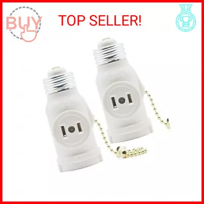 2 Outlet Light Socket Adapter E26 Bulb Socket To Outlet SplitterConverts Mediu • $11.46