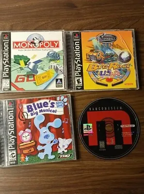 Lot Of 4 Ps1 Games Playstation One Monopoly Namco Bluesclues Pinball  • $7.80
