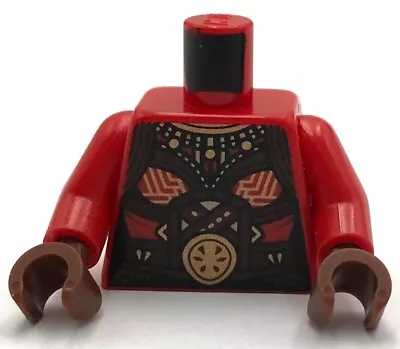 Lego New Red Torso Female Armor Gold Mantle Circle Dark Brown Leather Part • $2.99
