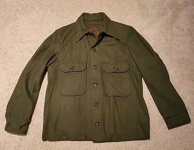 VTG Mens  U.S. ARMY Military Field Wool Blend Shirt Olive 108 Green MEDIUM • $75