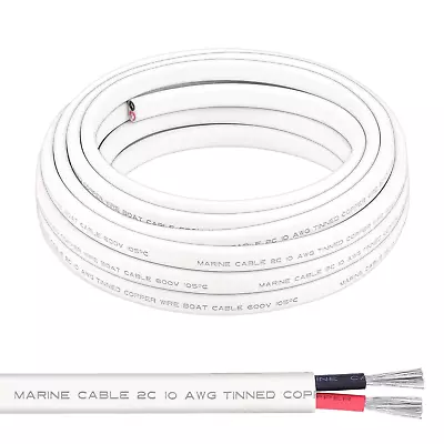 Shirbly 10 Gauge Marine Wire - 20FT 10 AWG Duplex Marine Grade Wire Tinned Cop • $47.42