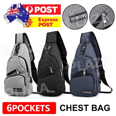 Mens Chest Bag Shoulder Backpack Man Sling Cross Body Satchel Travel Bag • $10.95