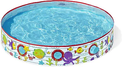 Bestway 5ft Garden Swimming Paddling Pool Easy Up Sealife Snap Set Round Rigid • £9.95