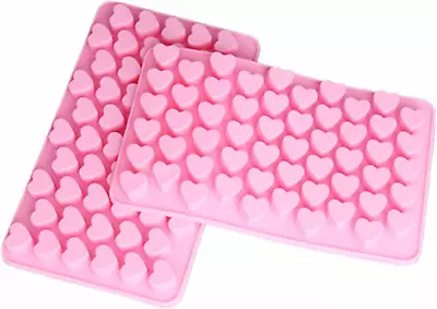 Silicone Mini Heart Shape Ice Cube Candy Chocolate Mold (Pack Of 2) • $11.02