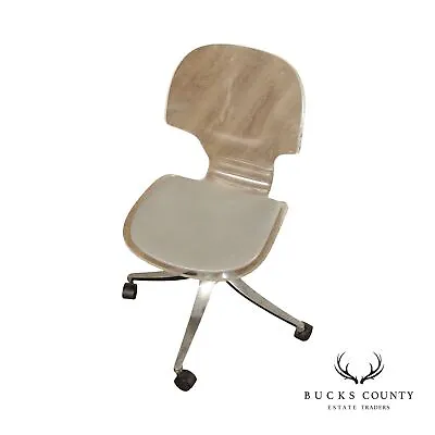 Mid Century Modern Lucite Swivel Desk Chair • $595