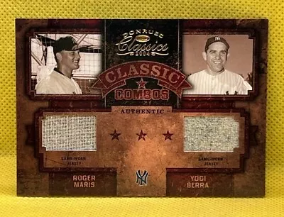 2004 ROGER MARIS & YOGI BERRA Donruss Classics Classic Combos Jersey /25 • $98.10