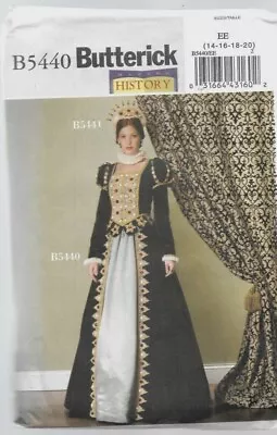 BUTTERICK Costume Making History Sew Pattern RENAISSANCE MEDIEVAL Gown Queen NEW • $17.99