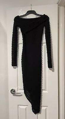 BEC & BRIDGE Black Off Shoulder Layered Bodycon Midi As New Cocktail Dress 6 • $20