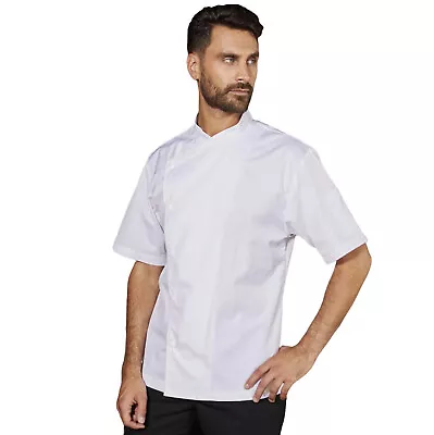 Mens Bragard Julian White Chef Unisex Jacket Short Sleeve Uniform Rrp £60 • £18.95