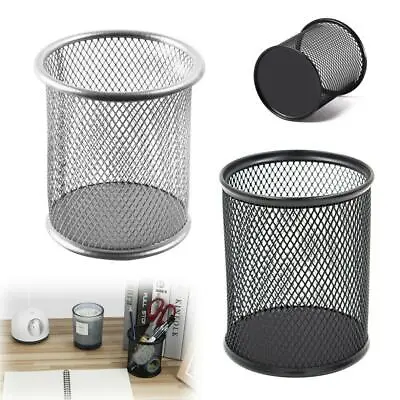 2x Pencil Holder Mesh Stationery Desk Storage Organiser Home Pot Tidy Pen Ruler • £7.95