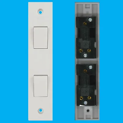 £11.99 • Buy 4x 2 Way 2 Gang White Plastic Architrave Horizontal Wall Light Switch 10A