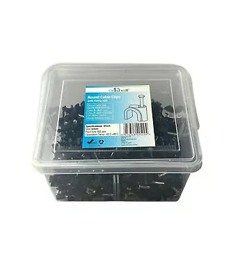 Cable Clips Black Round Heavy Duty Nail K-Type Trade Box 130-500 Clips • £8.96