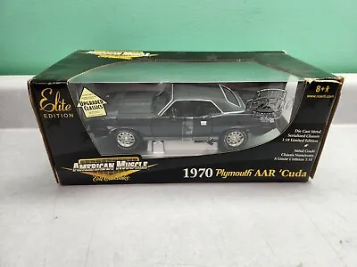 1970 Plymouth AAR Cuda Black 1/18  Ertl American Muscle Elite 1 Of 2500 • $89.95